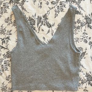 Forever 21 V-Neck Grey Tank Top - Large
